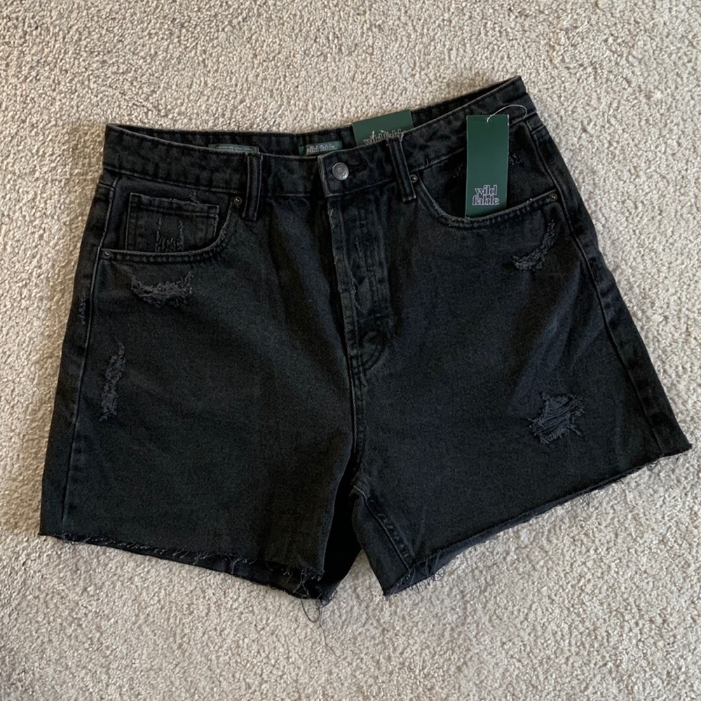 NWT Target Wild Fable Shorts | Black Distressed | Super High-Rise Cutoff Shorts